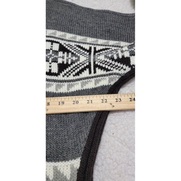 Lauren Ralph Lauren Active Womens Gray Nordic Full Zip Sweater Hidden Hoodie XL - Picture 8 of 10